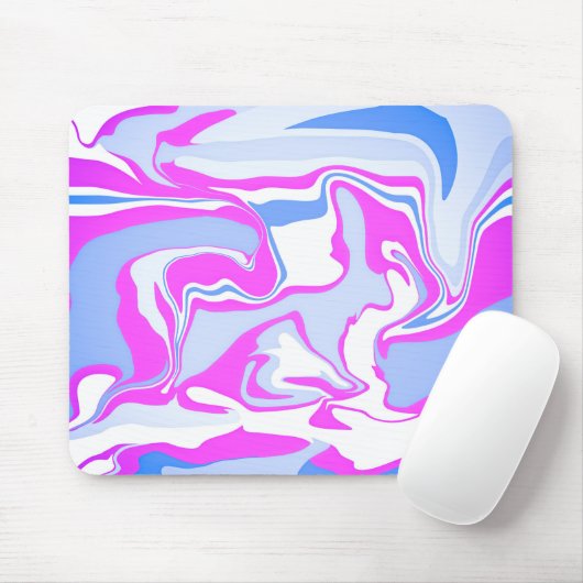Roze en blauwe marmering muismat (Met muis)