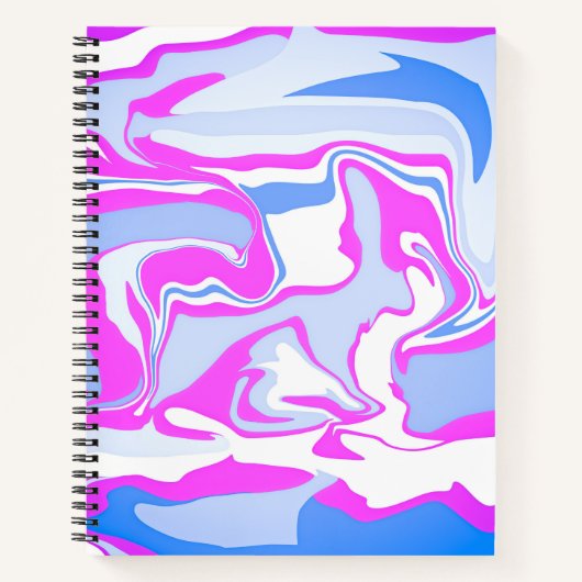 Roze en blauwe marmering notitieboek (Voorkant)