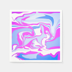 Roze en blauwe marmering servet