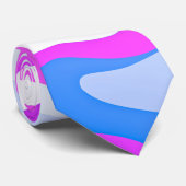 Roze en blauwe marmering stropdas (Opgerold)