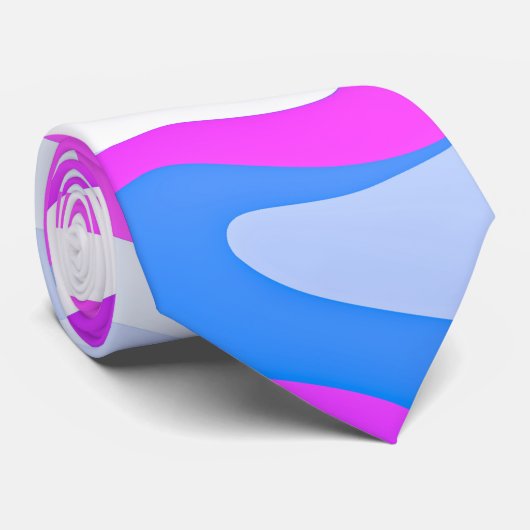 Roze en blauwe marmering stropdas (Opgerold)