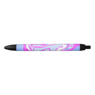 Roze en blauwe marmering zwarte inkt pen