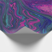 Roze en blauwe marmervormig ontwerp van de rendy cadeaupapier (Hoek)