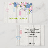 Roze en Blauwe Mason Jar Luier Raffle Informatiekaartje (Voorkant / Achterkant)