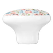 Roze en Blauwe Mason Jars Bloemen Keramische Pull Knop (Zijkant)