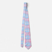 Roze en blauwe Mega Pset Tartan Gingham Patroon Stropdas (Achterkant)
