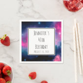 Roze en blauwe melkweg en sterren Abstracte verjaa Servet (Insitu)