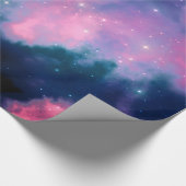 Roze en blauwe melkweg & sterren Abstract Cadeaupapier (Hoek)