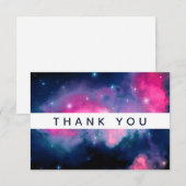 Roze en blauwe melkweg & sterren Abstract Hartelij Bedankkaart (Voorkant / Achterkant)