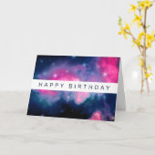 Roze en blauwe melkweg & sterren Abstract Kaart (Gele Bloem)