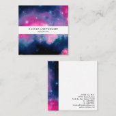 Roze en blauwe melkweg & sterren Abstract Vierkante Visitekaartje (Voorkant / Achterkant)
