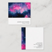 Roze en blauwe melkweg & sterren Abstract Vierkante Visitekaartje (Voorkant / Achterkant)