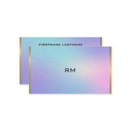 Roze en blauwe metallisch gouden accent visitekaartje