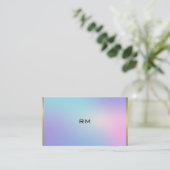 Roze en blauwe metallisch gouden accent visitekaartje (Staand voorkant)