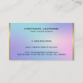 Roze en blauwe metallisch gouden accent visitekaartje (Achterkant)