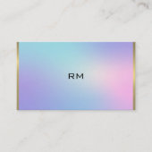 Roze en blauwe metallisch gouden accent visitekaartje (Voorkant)