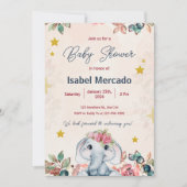 Roze en Blauwe Moderne Baby Shower Uitnodiging (Voorkant)