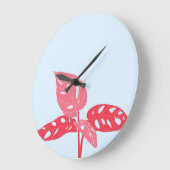 Roze en blauwe moderne kunst wandklok (Hoek)