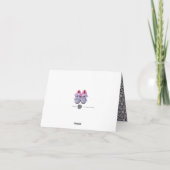 Roze en Blauwe Moderne Lettering Bedankkaart (Achterkant)