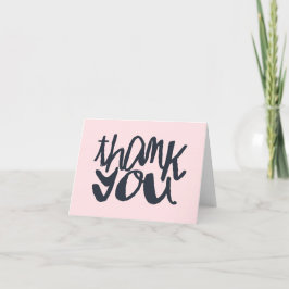 Roze en Blauwe Moderne Lettering Bedankkaart
