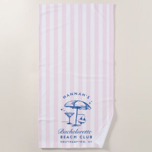 Roze en blauwe moderne strandhanddoek voor vrijgez strandlaken
