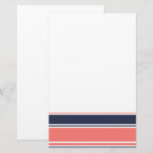 Roze en blauwe moderne strepen briefpapier (Voorkant / Achterkant)