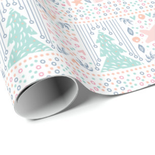 Roze en blauwe mooie kerstcadeau-verpakkings papie cadeaupapier