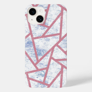 Roze en blauwe mozaïekpatroon Case-Mate iPhone 14 hoesje