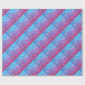 Roze en blauwe muggenglitter cadeaupapier (Vlak)