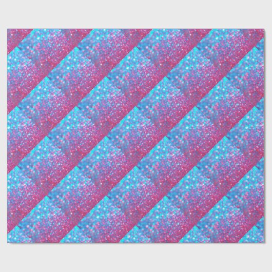 Roze en blauwe muggenglitter cadeaupapier (Vlak)