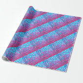 Roze en blauwe muggenglitter cadeaupapier (Uitgerold)