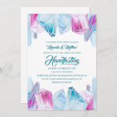 Roze en blauwe mysterie Pareltjes handfasting Kaart (Voorkant / Achterkant)