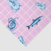 Roze en Blauwe Nautilus Serie Design 12 Tissuepapier (Detail)