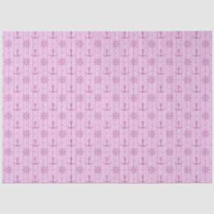 Roze en Blauwe Nautische Serie Ontwerp 4 Tissuepapier