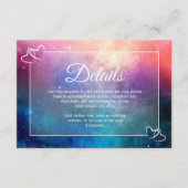 Roze en blauwe Nebula bruiloft - Details kaart (Voorkant)