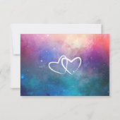 Roze en blauwe Nebula Hearts Rsvp-kaart RSVP Kaartje (Achterkant)