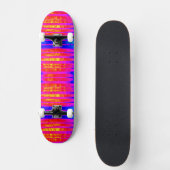 Roze en blauwe Neon Stripe skateboard (Voorkant)