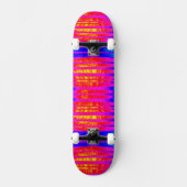 Roze en blauwe Neon Stripe skateboard (Voorkant)