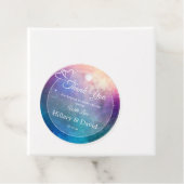 Roze en blauwe nevelwolken bedankjes labels (In situ)