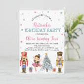 Roze en Blauwe Notenkraker Uitnodiging van de Verj (Staand voorkant)