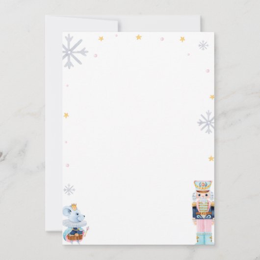 Roze en Blauwe Notenkraker Uitnodiging van de Verj (Achterkant)