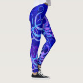 Roze en blauwe octopus tentakels op blauw - Leggin Leggings (Rechts)