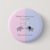 Roze en blauwe olifant Baby shower B Ronde Button 5,7 Cm (Voorkant)