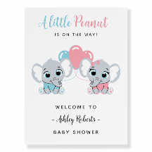 Roze en blauwe olifant Baby shower welkomstbord
