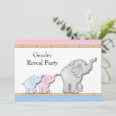 Roze en blauwe olifant onthullen geslacht kaart (Staand voorkant)