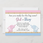 Roze en blauwe olifant onthullen geslacht kaart (Achterkant)