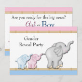 Roze en blauwe olifant onthullen geslacht kaart (Voorkant / Achterkant)