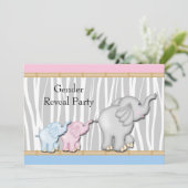 Roze en blauwe olifant onthullen geslacht kaart (Staand voorkant)