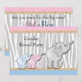 Roze en blauwe olifant onthullen geslacht kaart (Voorkant / Achterkant)