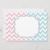 Roze en blauwe olifanten Chevron Gender Reveal Kaart (Achterkant)